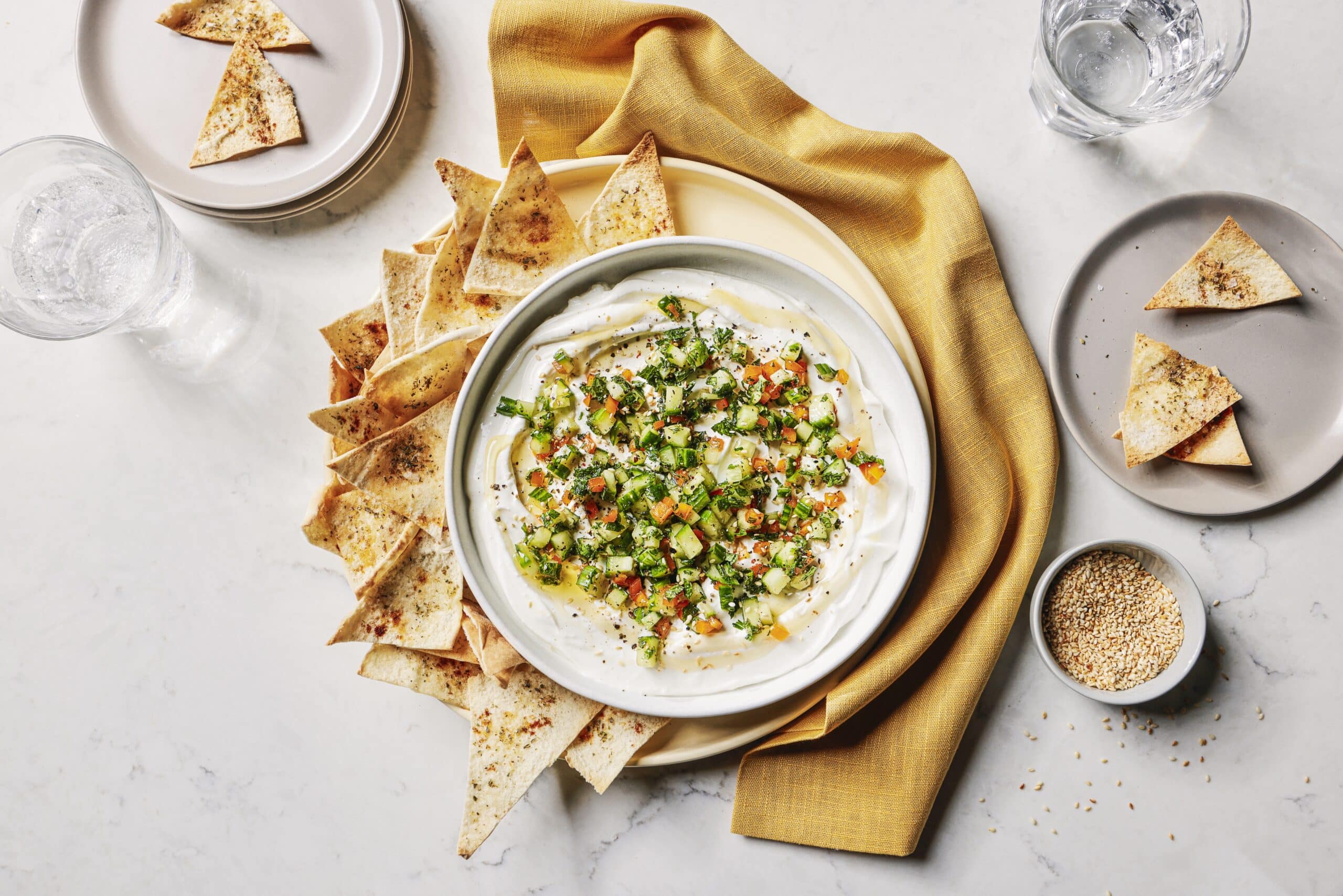 Featured image for “Best Whipped Feta Dip with Cucumber & Mint”